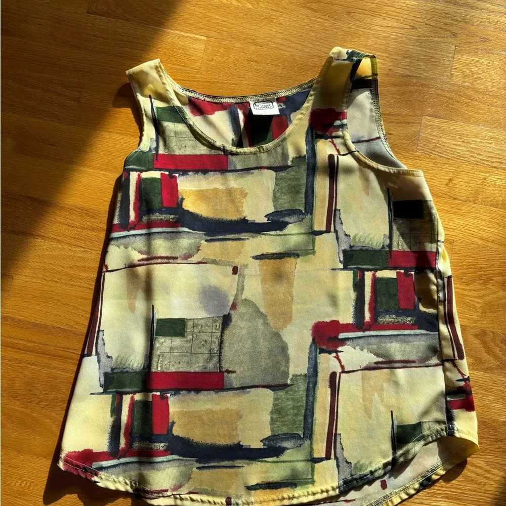 Spring or Summer top/skirt dress. Sleeveless Abstract Print Multi colour. - Picture 12 of 14